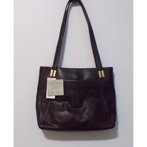 Liz Claiborne Brown Leather Hand Bag The Villager NWT